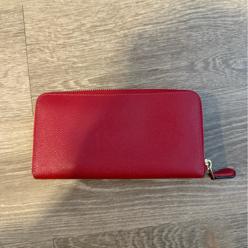 Coach red leather wallet